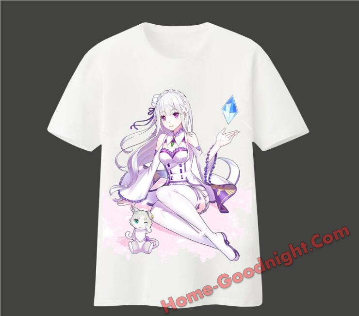 New Emilia - Re Zero Mens Anime Fashion T-shirts